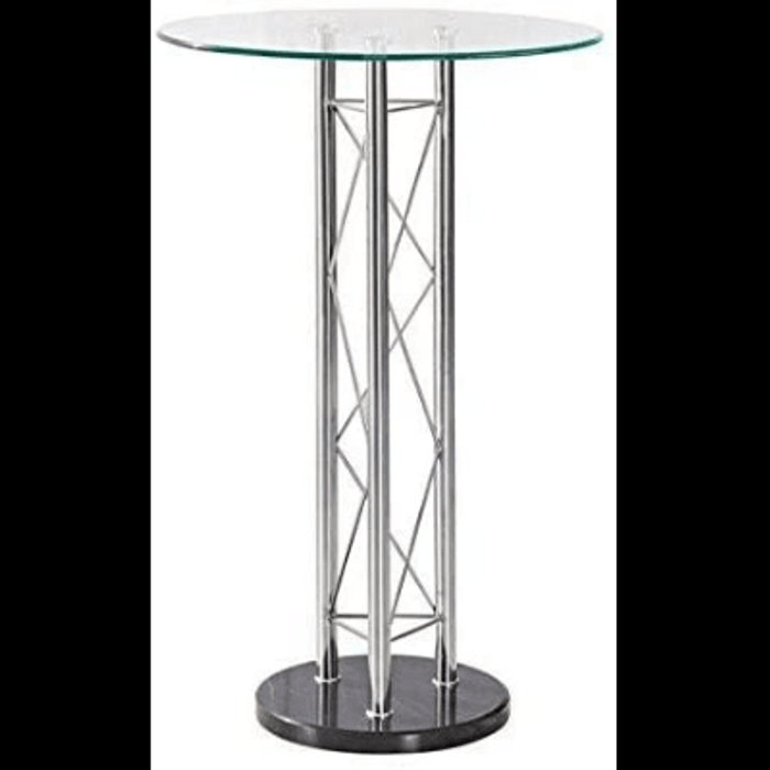 Bar Table Silver Glass