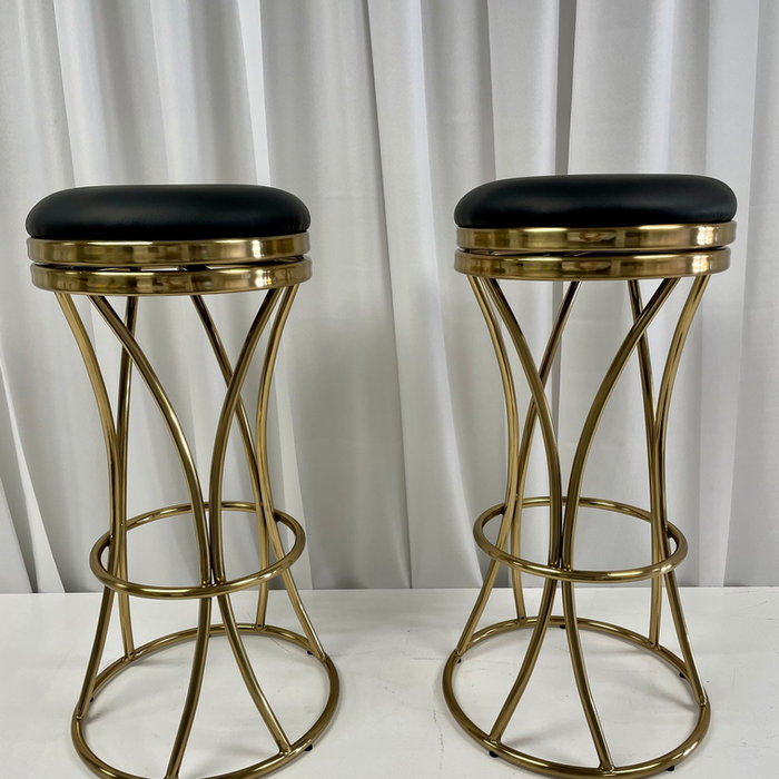 Barstool Leather Black no Back