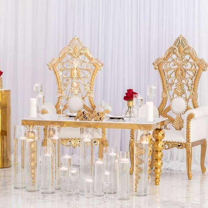 Dream Table White with Gold 60 X 30