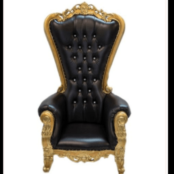 Throne Single Black with Gold Trim